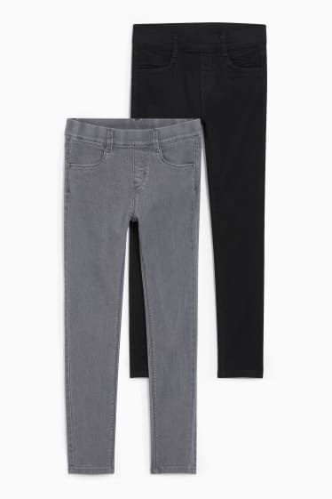 Niños - Pack de 2 - jegging jeans - vaqueros - gris claro