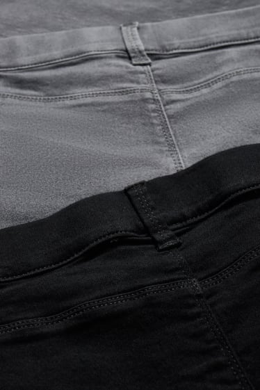 Niños - Pack de 2 - jegging jeans - vaqueros - gris claro