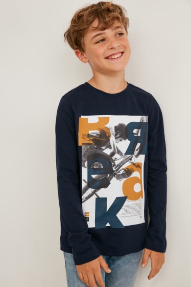 Kinderen - Set van 2 - longsleeve - donkerblauw