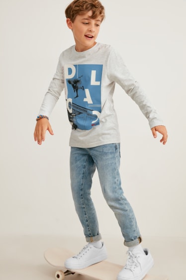 Kinderen - Set van 3 - longsleeve - donkerblauw