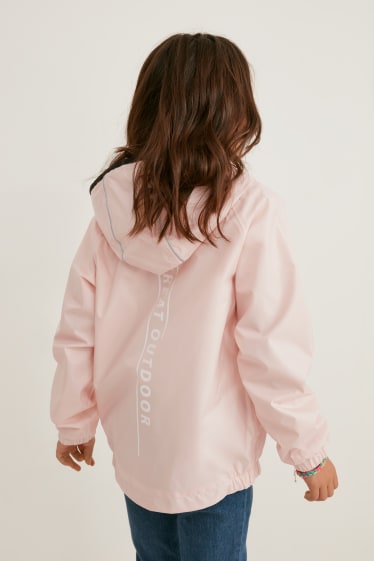 Kinder - Regenjacke mit Kapuze - rosa