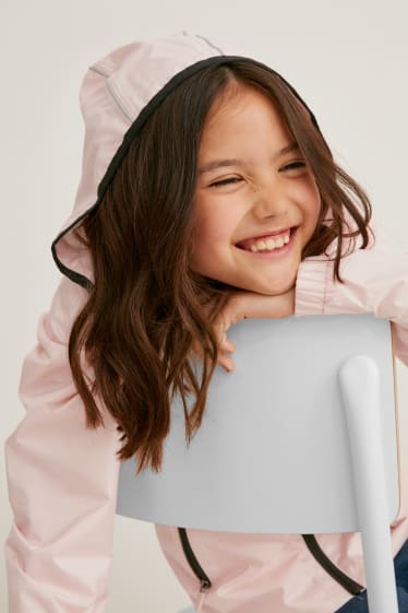 Children - Rain jacket with hood - rose