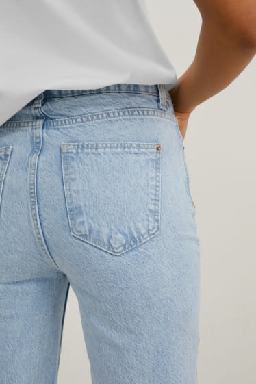 Dámské - Straight jeans - high waist - džíny - světle modré