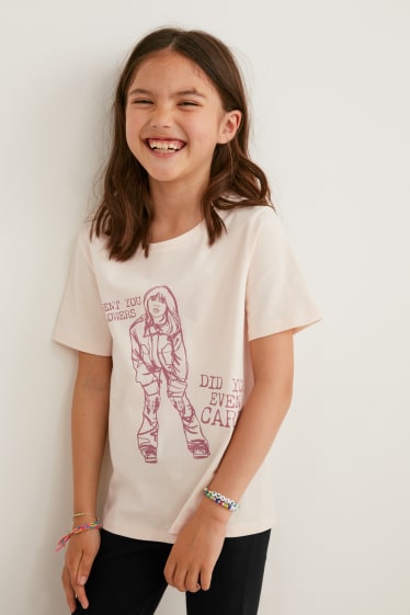 Kinder Mädchen - Billie Eilish - Kurzarmshirt - rosa