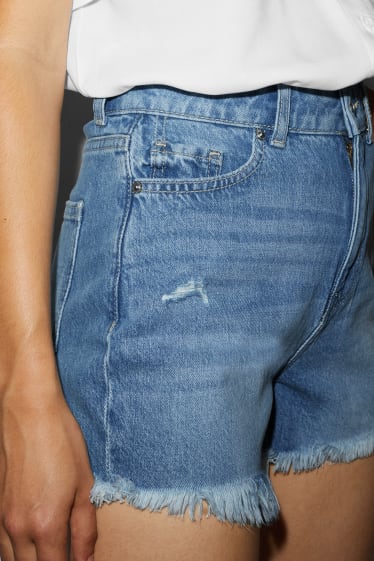 Femmes - CLOCKHOUSE - shorts en jean - high waist - jean bleu clair