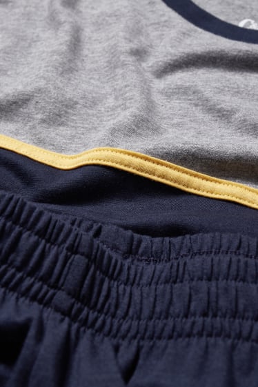 Home - Pijama curt - blau fosc