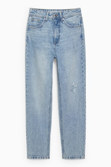 Jóvenes - CLOCKHOUSE - mom jeans - high waist - vaqueros - azul claro