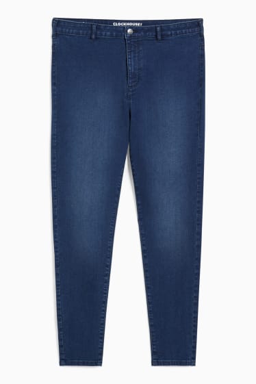 Nastolatki - CLOCKHOUSE - super skinny jeans - wysoki stan - dżins-niebieski