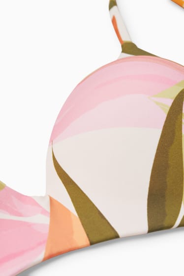 Damen - Bikini-Top - wattiert - LYCRA® XTRA LIFE™ - gemustert - orange