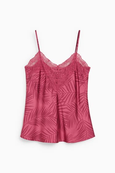 Damen - Pyjama-Top - gemustert - pink