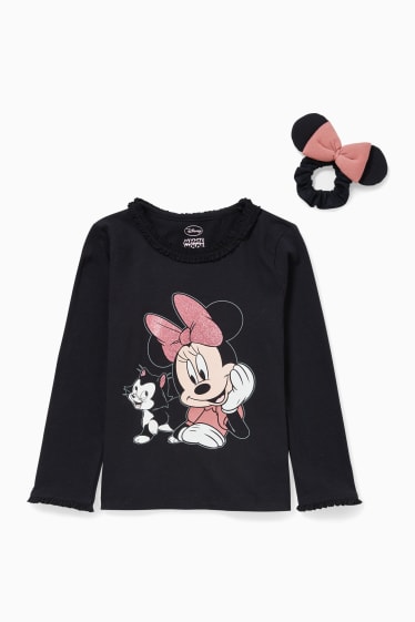 Kinder - Disney - Set - Langarmshirt und Scrunchie - 2 teilig - schwarz
