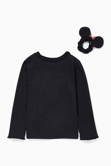 Nena - Disney - conjunt - samarreta de màniga llarga i lligacues scrunchie - 2 peces - negre