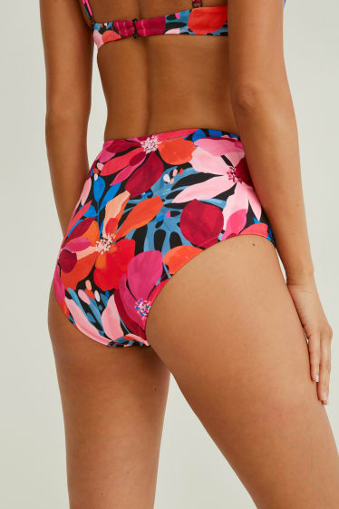 Women - Bikini bottoms - high rise - LYCRA® XTRA LIFE™ - floral - pink