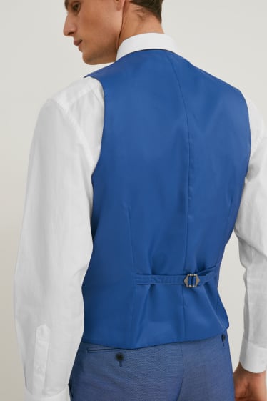 Hommes - Costume avec cravate - regular fit - LYCRA® - 4 pièces - bleu foncé-chiné