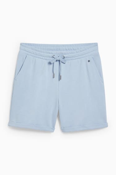 Donna - Shorts felpati basic - azzurro