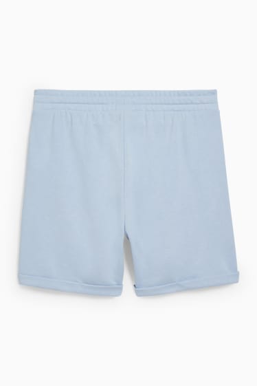 Donna - Shorts felpati basic - azzurro