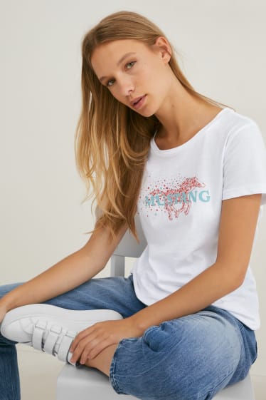 Dames - MUSTANG - T-shirt - wit