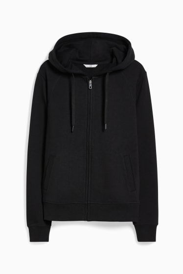 Women - Zip-through sweatshirt with hood - black