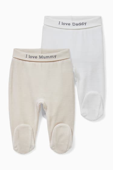 Neonati - Confezione da 2 - pantaloni per neonati - beige