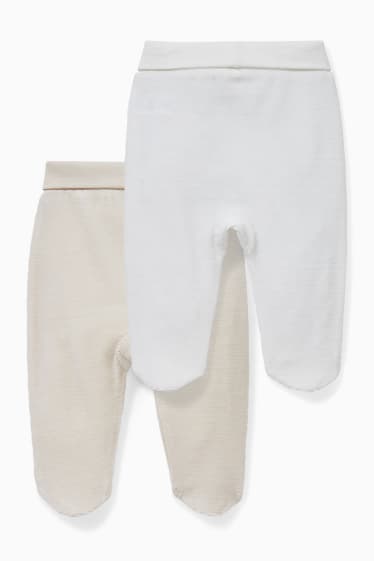 Neonati - Confezione da 2 - pantaloni per neonati - beige