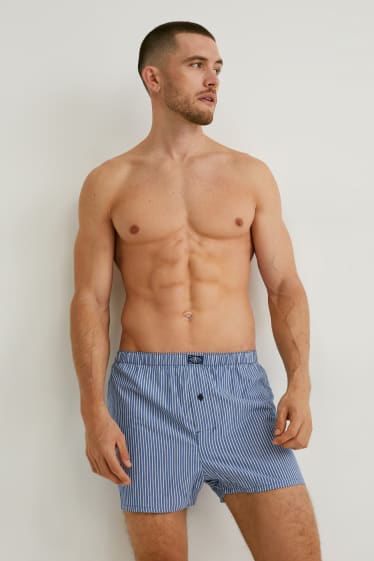 Men - Multipack of 3 - boxer shorts - woven - blue / turquoise