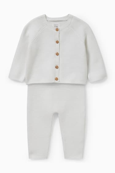 Baby's - Newbornoutfit - 2-delig - zuiver wit