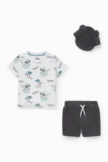 Babys - Micky Maus - Baby-Outfit - 3 teilig - dunkelgrau