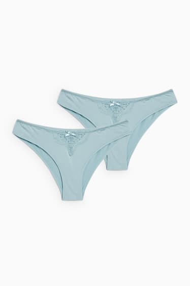 Donna - Confezione da 2 - slip - verde menta