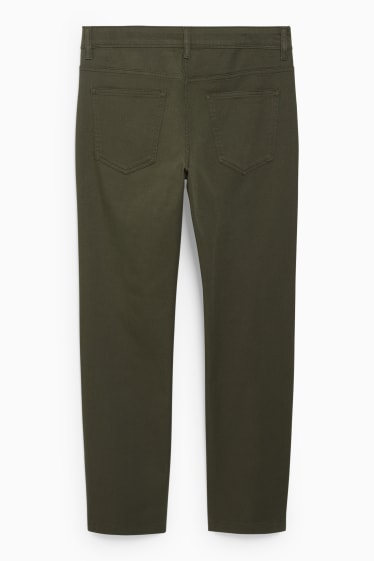 Hommes - Pantalon de toile - coupe droite - LYCRA® - vert foncé