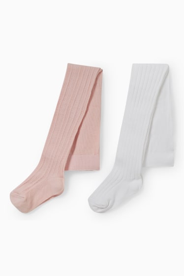 Bébés - Lot de 2 - collants pour bébé - blanc