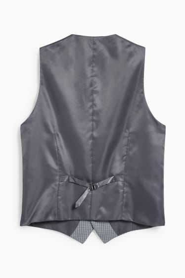 Pánské - Obleková vesta - slim fit - LYCRA® - šedá-žíhaná