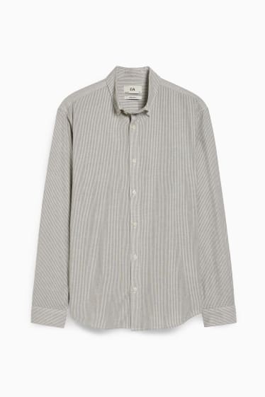 Uomo - Camicia Oxford - regular fit - button down - a righe - grigio