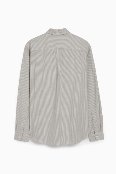 Uomo - Camicia Oxford - regular fit - button down - a righe - grigio