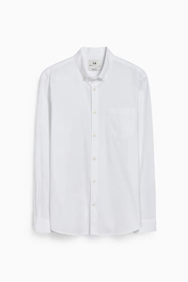 Men - Oxford shirt - regular fit - button-down collar - white