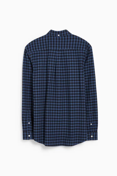 Heren - Overhemd Oxford - regular fit - button down - geruit - donkerblauw