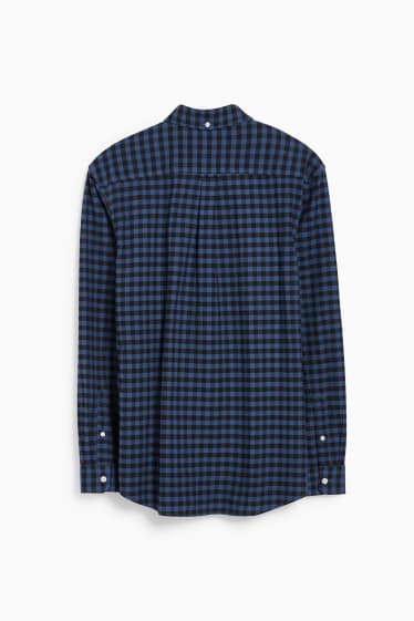 Men - Oxford shirt - regular fit - button-down collar - check - dark blue