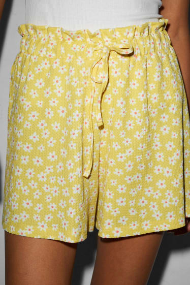 Damen - CLOCKHOUSE - Shorts - geblümt - gelb