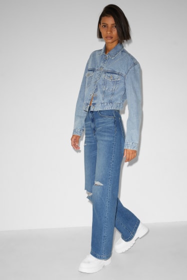 Kobiety - CLOCKHOUSE- wide leg jeans - wysoki stan - dżins-niebieski