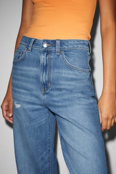 Kobiety - CLOCKHOUSE- wide leg jeans - wysoki stan - dżins-niebieski