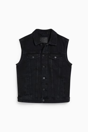 Men - Denim waistcoat - denim-dark gray