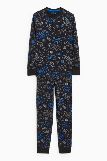 Kinder - Pyjama - 2 teilig - schwarz