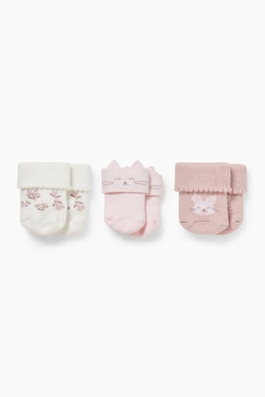 Bebés - Pack de 3 - calcetines para bebé - rosa