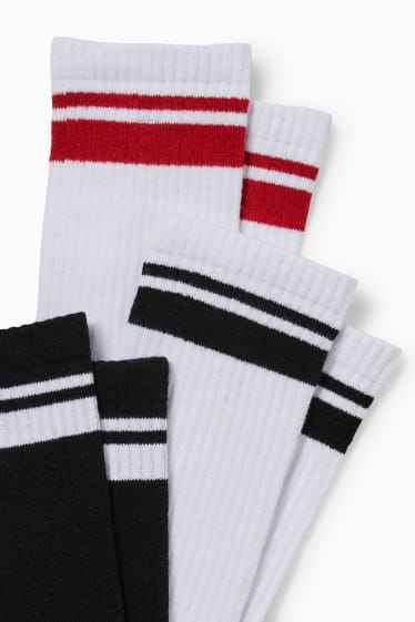 Hombre - CLOCKHOUSE - pack de 3 - calcetines de tenis - negro / blanco
