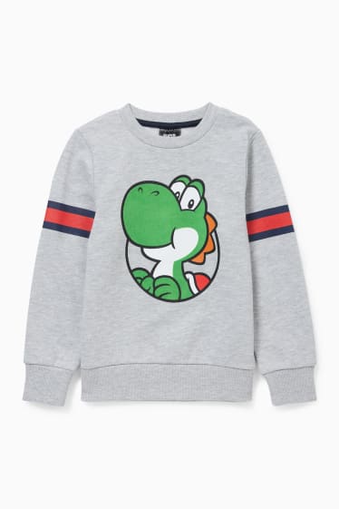 Kinder - Super Mario - Sweatshirt - hellgrau-melange