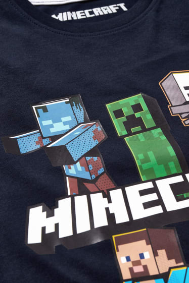 Kinder - Minecraft - Kurzarmshirt  - dunkelblau