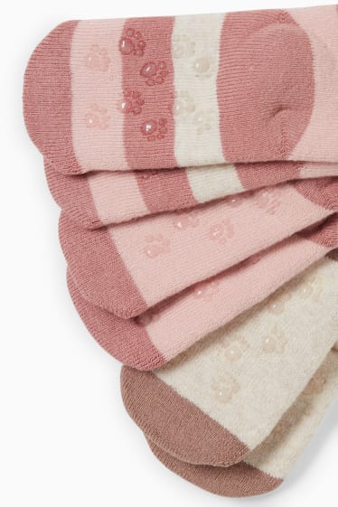 Babys - Multipack 3er - Tiere - Baby-Anti-Rutsch-Socken mit Motiv - rosa