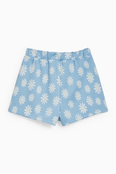 Donna - CLOCKHOUSE - shorts di felpa - a fiori - azzurro