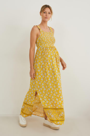 Mujer - Vestido - de flores - amarillo
