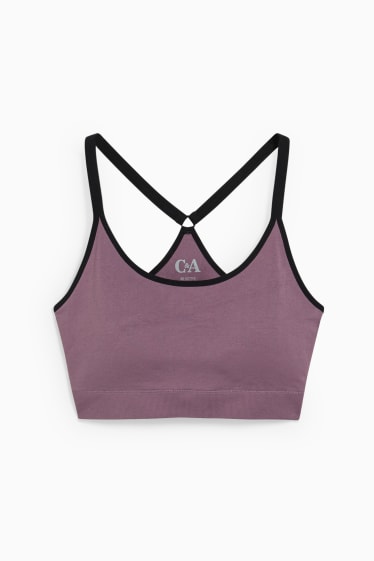 Damen - Funktions-BH - wattiert - Yoga - seamless - violett