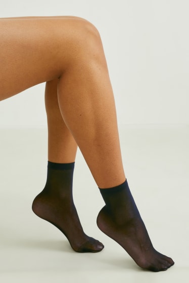 Mujer - Pack de 7 - calcetines finos - 30 DEN - negro